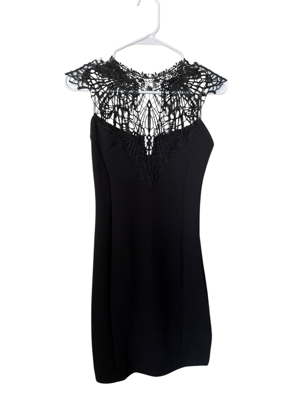 Charlotte Russe Black Crochet Yoke Sheath Dress